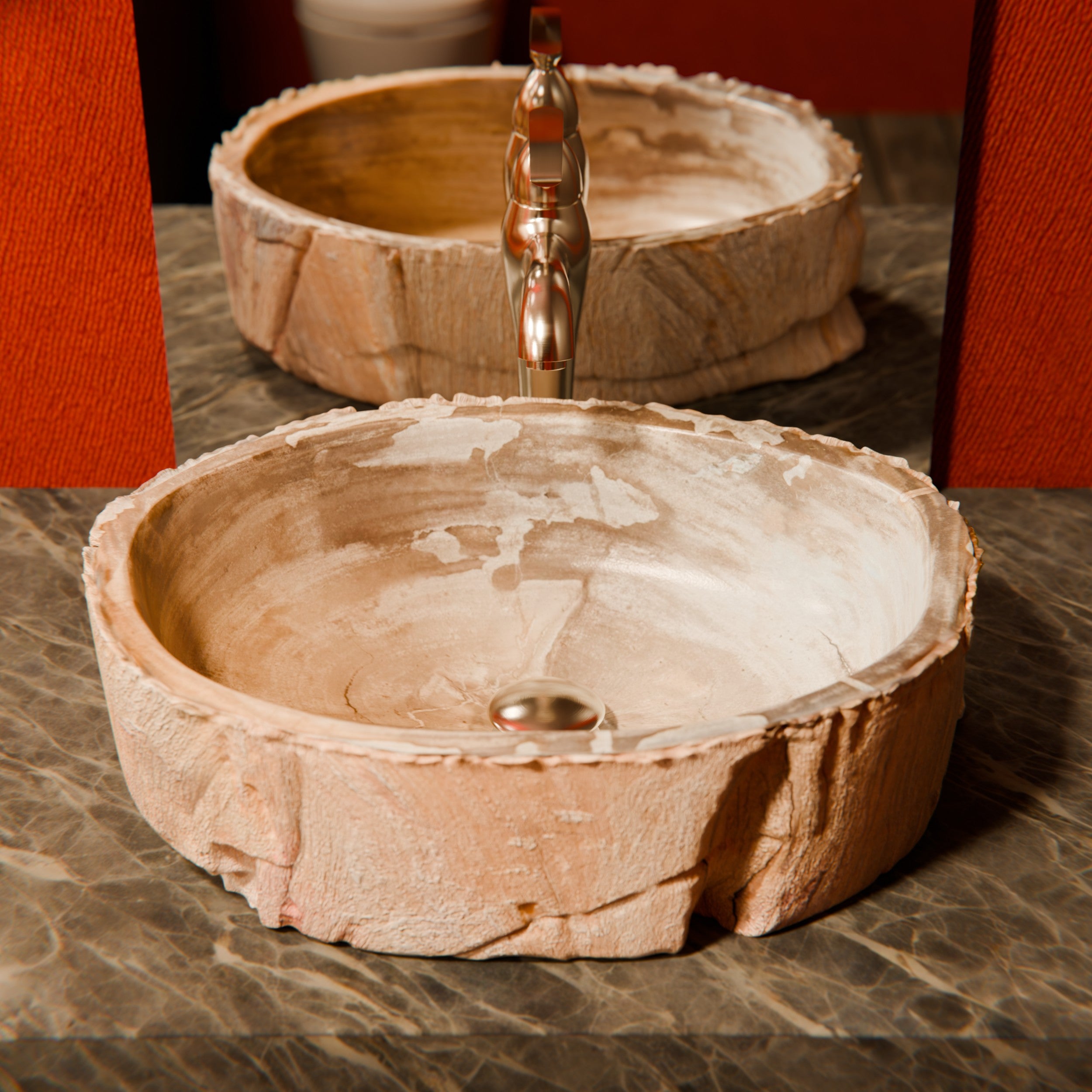 Petrified Fossil Wood Vessel Sink, NOSV-FW– Novatto
