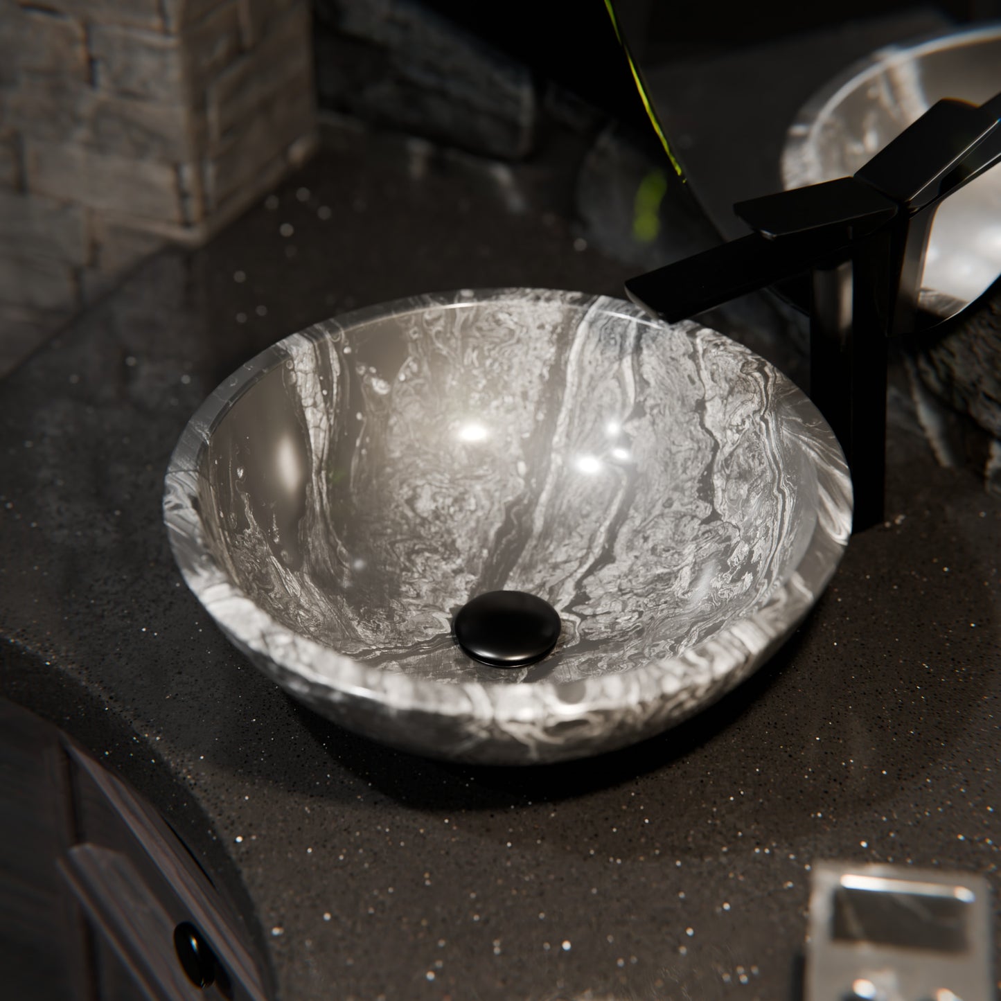 Natural Lunar Marble Stone Vessel Bath Sink NOSV-LM