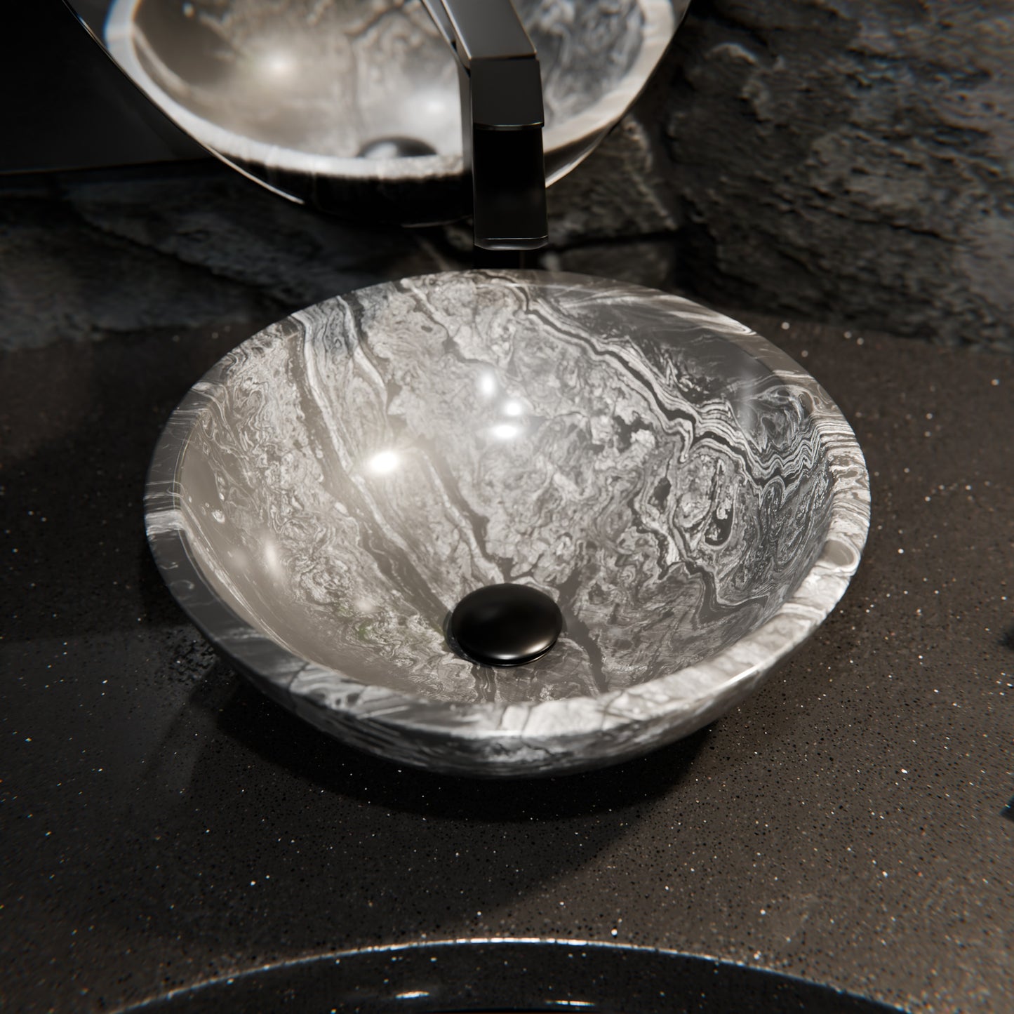 Natural Lunar Marble Stone Vessel Bath Sink NOSV-LM