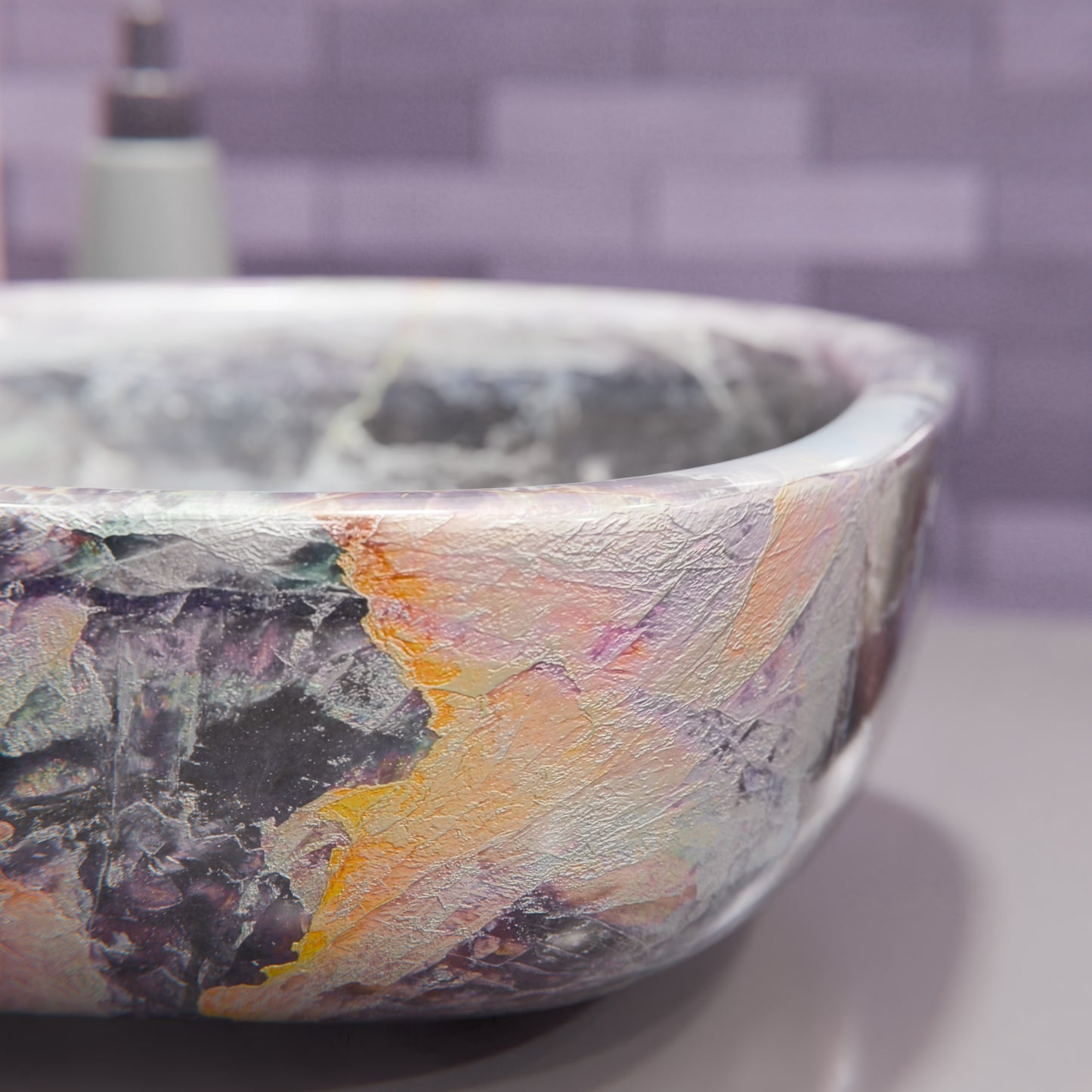 Natural Purple Onyx Irregular Stone Vessel Bath Sink NOSV-PO
