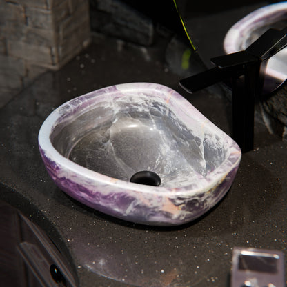Natural Purple Onyx Irregular Stone Vessel Bath Sink NOSV-PO