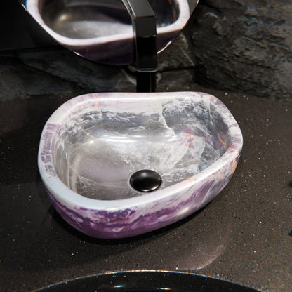 Natural Purple Onyx Irregular Stone Vessel Bath Sink NOSV-PO