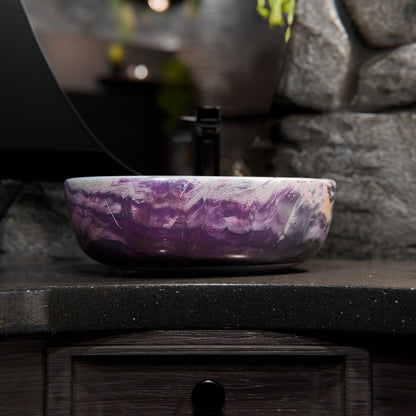 Natural Purple Onyx Irregular Stone Vessel Bath Sink NOSV-PO