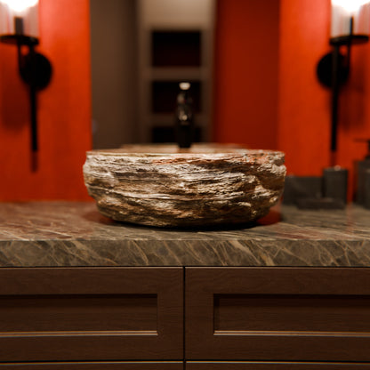 Natural Travertine Onyx Stone Vessel Bath Sink NOSV-TO