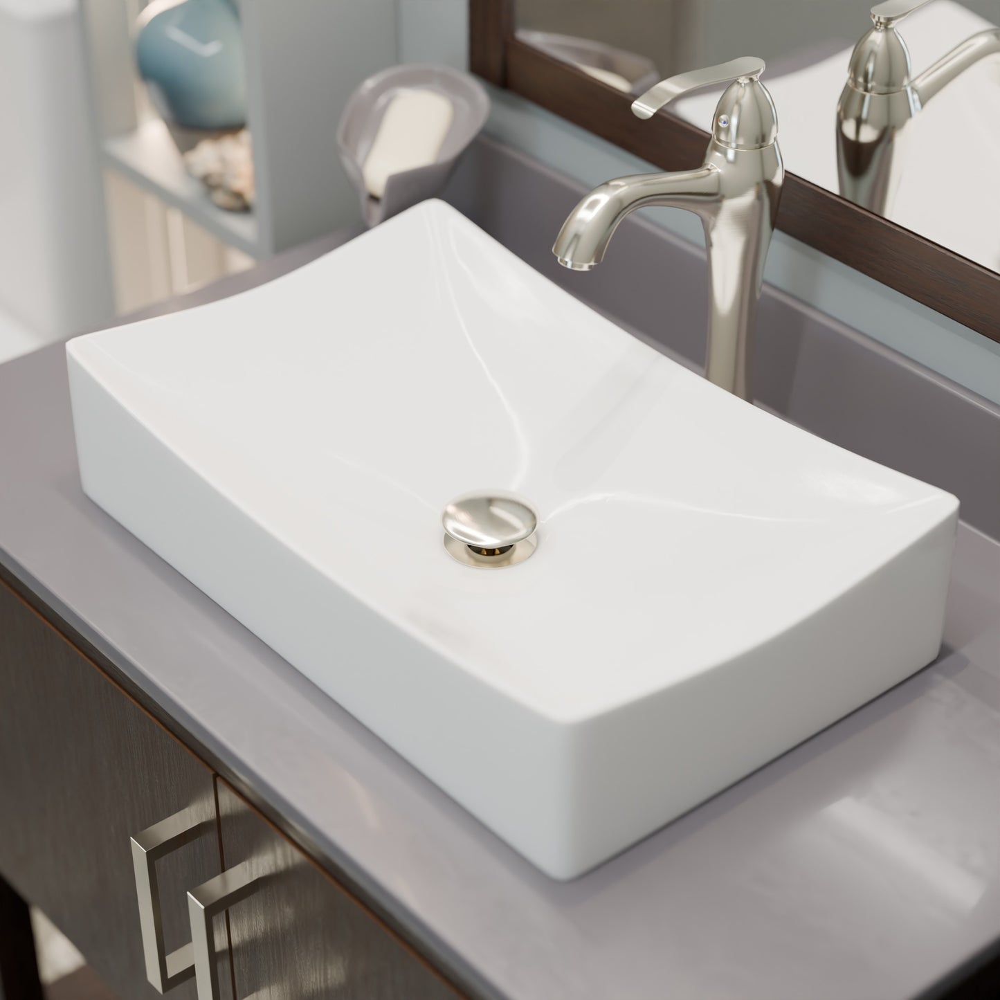Rectangular Porcelain Vessel Bath Sink Combo NSFC-01141116 Series