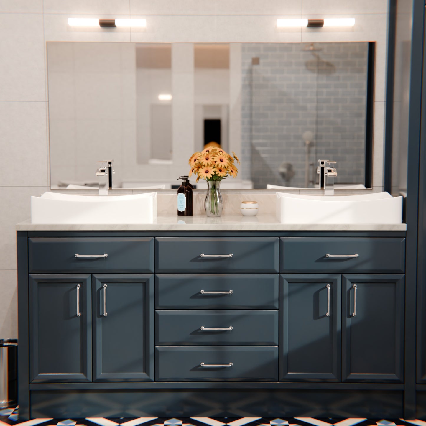 Rectangular White Porcelain Vessel Bathroom Sink NP-01141