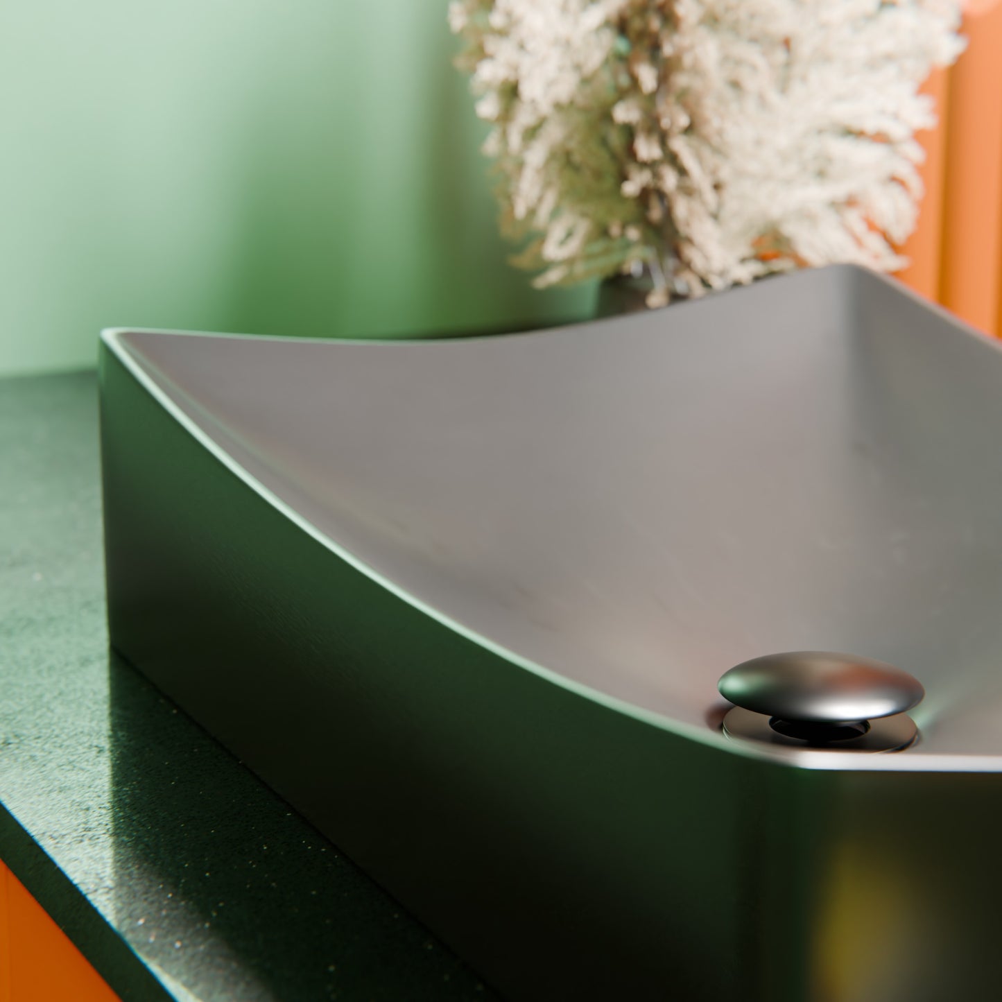 Matte Black Rectangular Porcelain Vessel Bathroom Sink, NP-01141MB