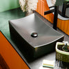 Matte Black Rectangular Porcelain Vessel Bathroom Sink, NP-01141MB