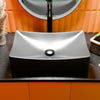 Matte Black Rectangular Porcelain Vessel Bathroom Sink, NP-01141MB