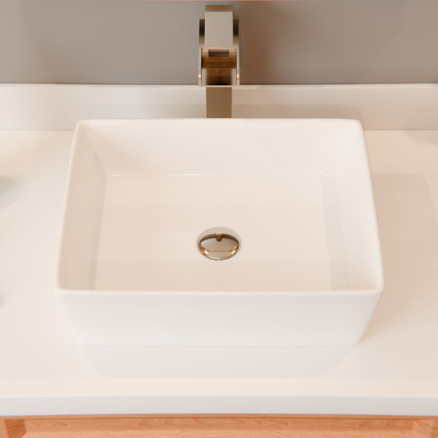 Rectangular White Porcelain Vessel Bathroom Sink NP-01321