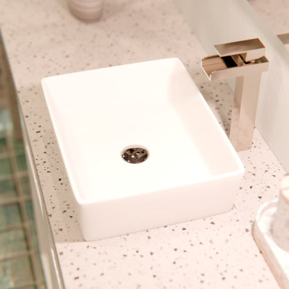 Rectangular White Porcelain Vessel Bathroom Sink NP-01321