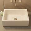 Rectangular White Porcelain Vessel Sink with Overflow, NP-018131