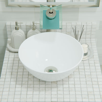 Mini 12" Round White Porcelain Vessel Bath Sink Series, NP-208206