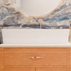Rectangular White Porcelain Sink with Grooved Exterior, NP-208513