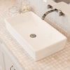 Rectangular White Porcelain Sink with Grooved Exterior, NP-208513