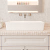 Rectangular White Porcelain Sink with Grooved Exterior, NP-208513