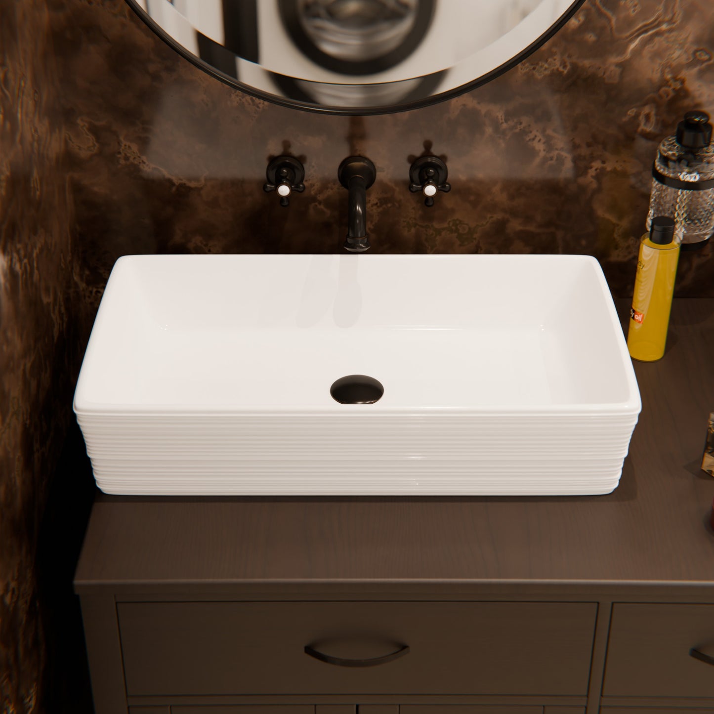 Ria Two Handle Wall Mount Bathroom Faucet Series, NBF-W03