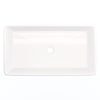 Rectangular White Porcelain Sink with Grooved Exterior, NP-208513