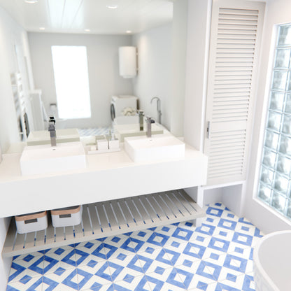 Rectangular White Porcelain Vessel Sink with Overflow and Faucet Hole NP-218155