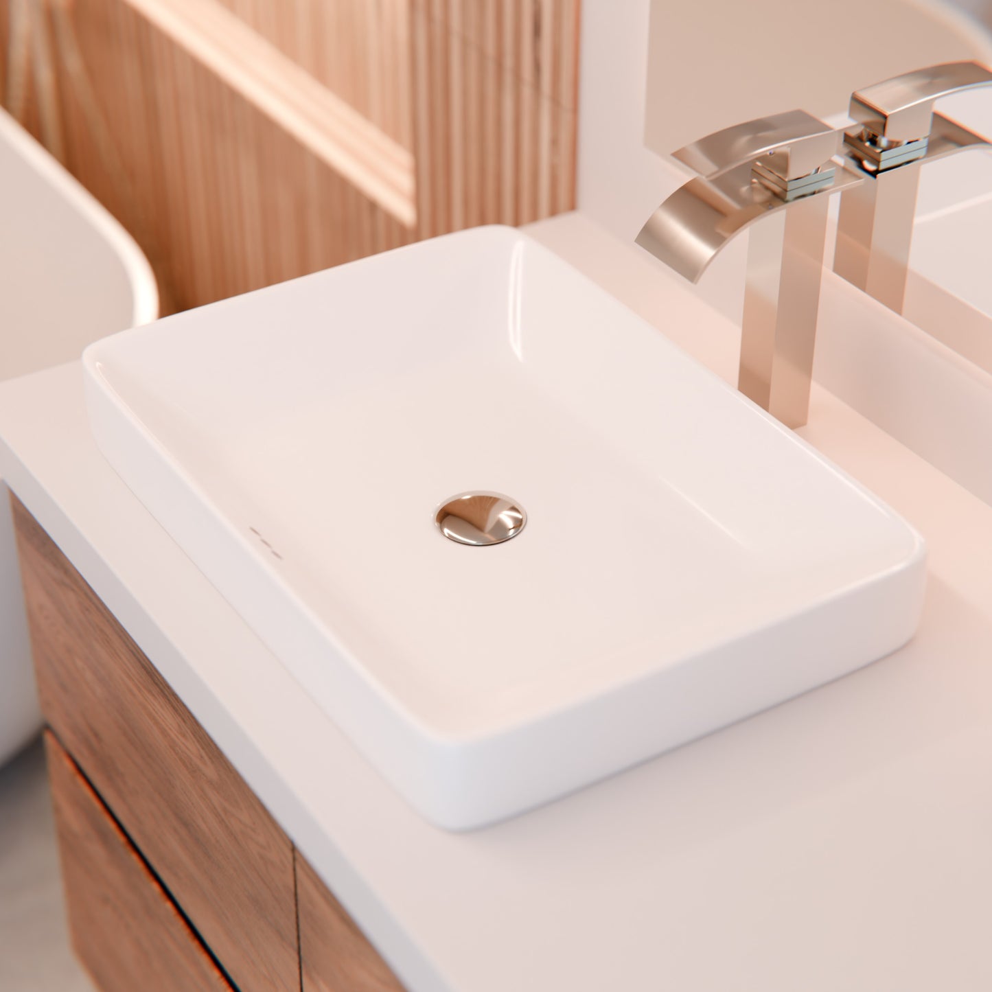Rectangular White Porcelain Drop-in Sink with Overflow, NP-DI2185511