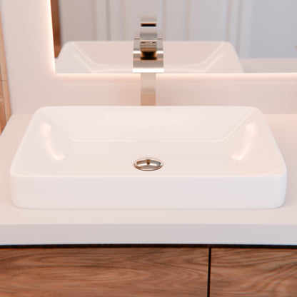 Rectangular White Porcelain Drop-in Sink with Overflow, NP-DI2185511