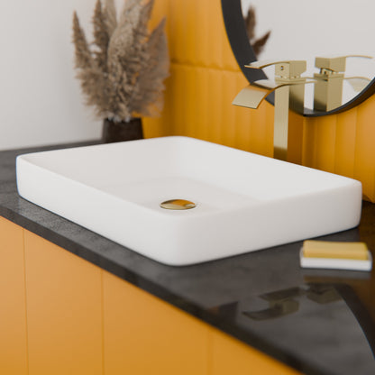 Rectangular White Porcelain Drop-in Sink with Overflow, NP-DI2185511