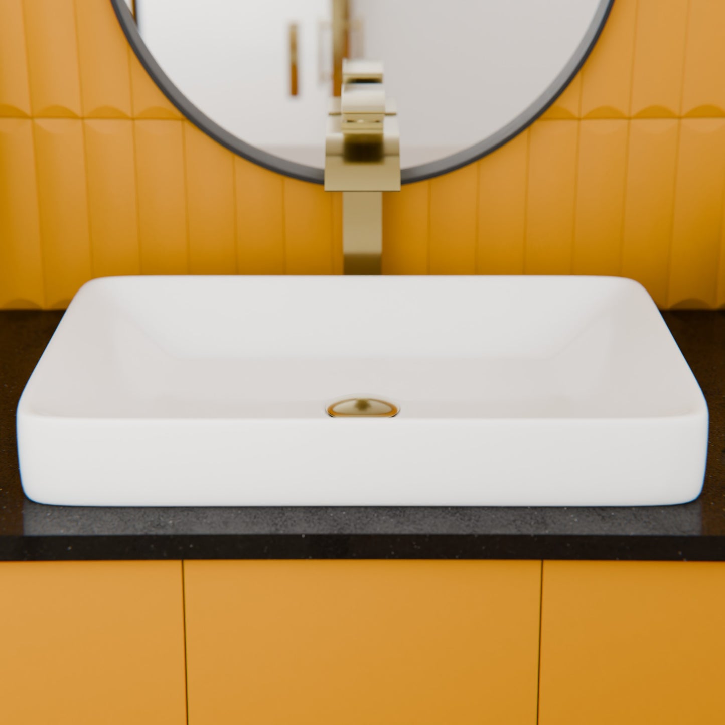 Rectangular White Porcelain Drop-in Sink with Overflow, NP-DI2185511