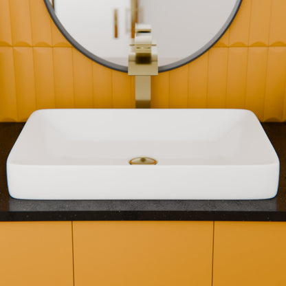 Rectangular White Porcelain Drop-in Sink with Overflow, NP-DI2185511