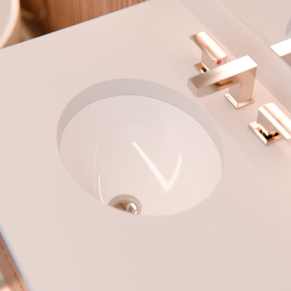 Oval Undermount White Porcelain Sink with Overflow, NP-U191307