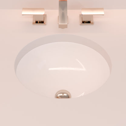 Oval Undermount White Porcelain Sink with Overflow, NP-U191307
