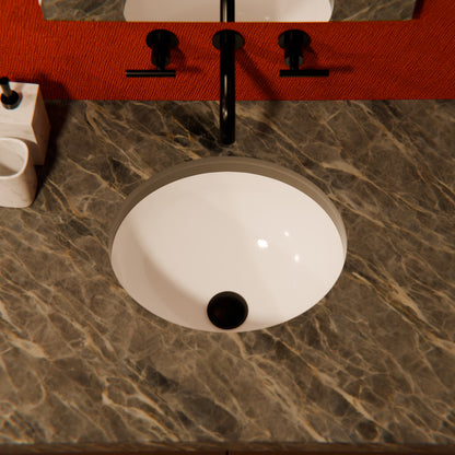 Oval Undermount White Porcelain Sink with Overflow, NP-U191307