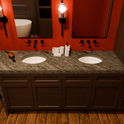 Oval Undermount White Porcelain Sink with Overflow, NP-U191307