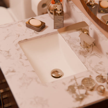 Rectangular Undermount White Porcelain Sink with Overflow, NP-U193902