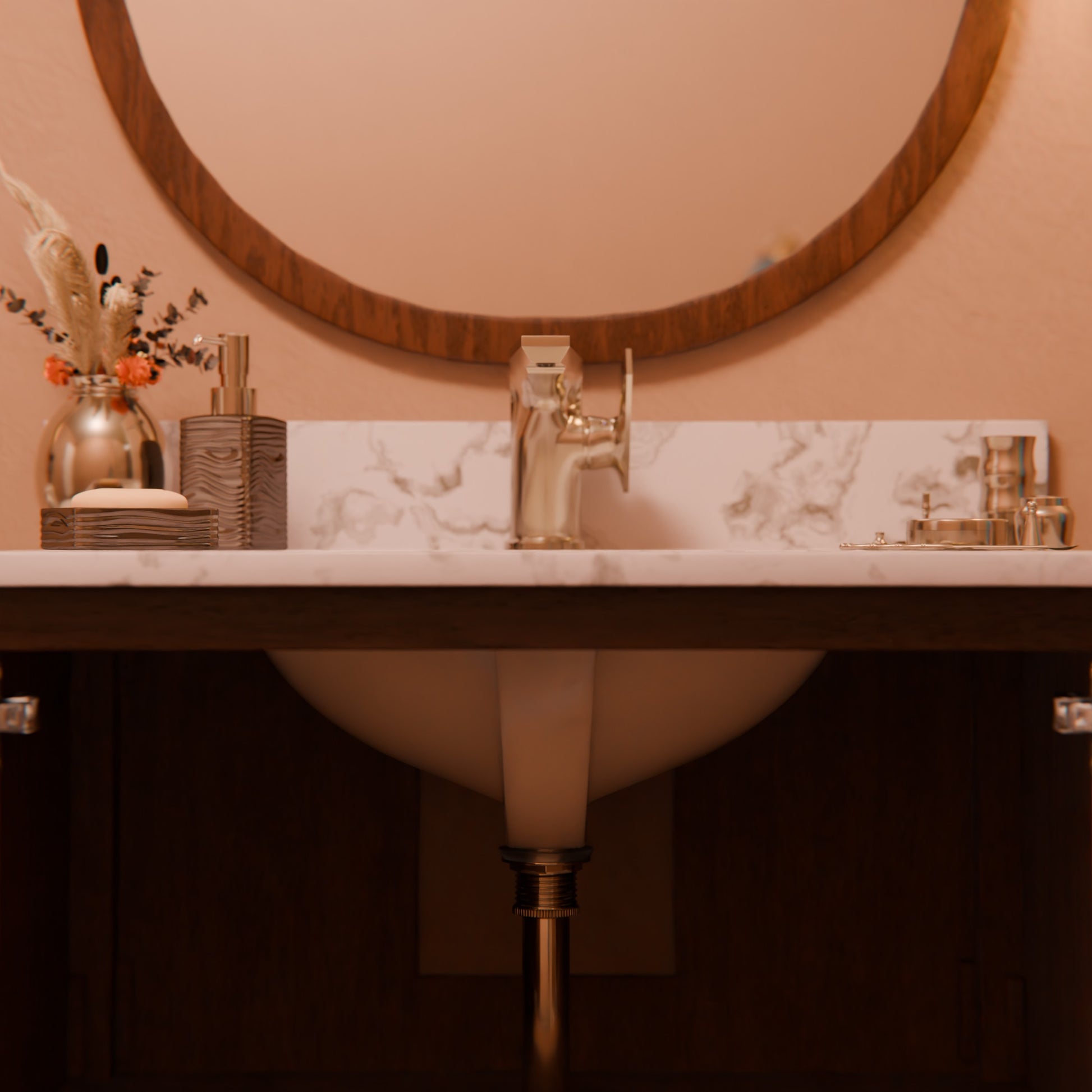 Contemporary Novatto single handle lavatory faucet from NBF-061 series, with Mocha finish and modern design for bathroom sink.