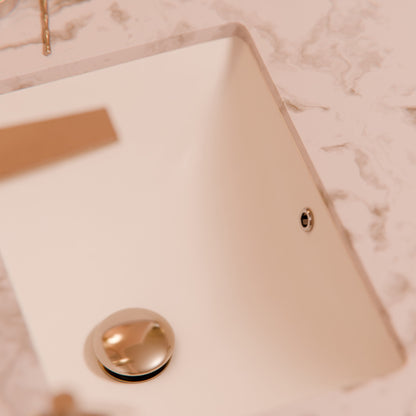 Rectangular Undermount White Porcelain Sink with Overflow, NP-U193902