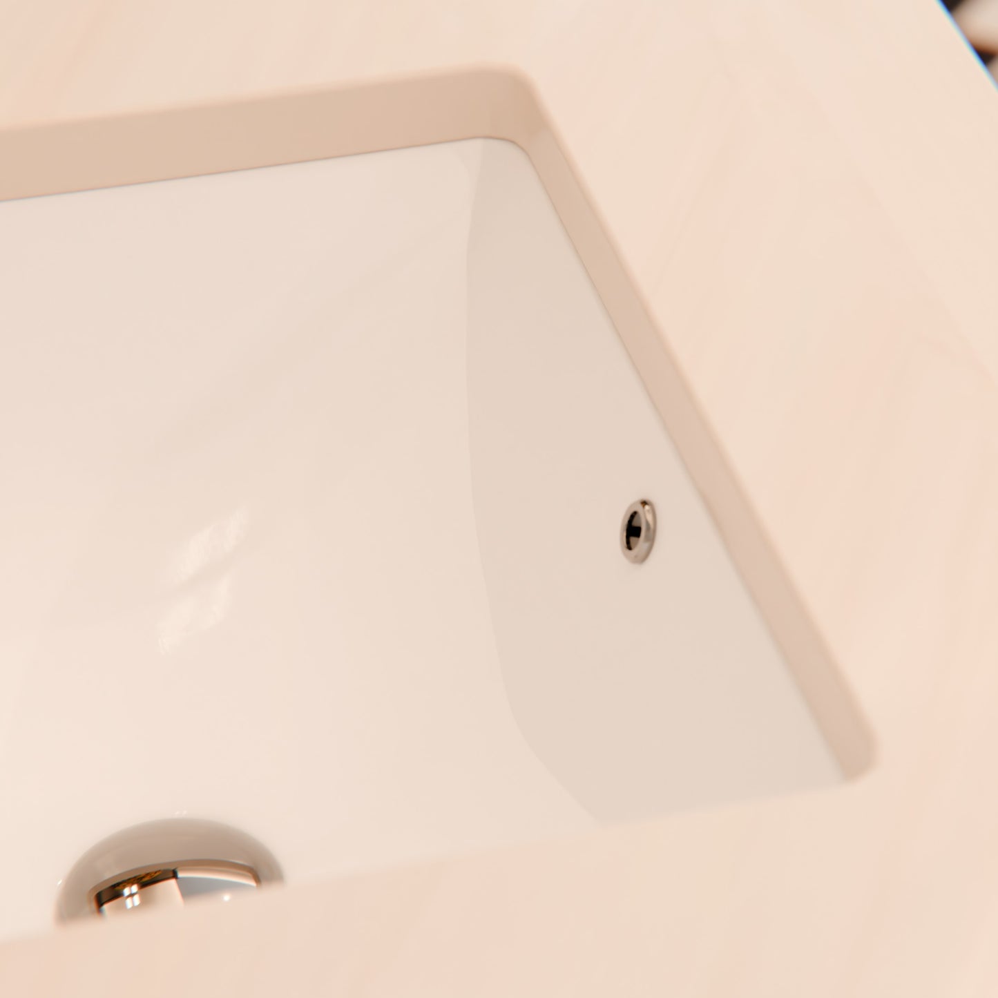 Rectangular Undermount White Porcelain Sink with Overflow, NP-U193902