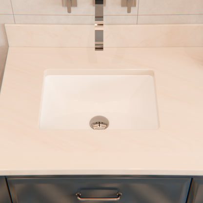Rectangular Undermount White Porcelain Sink with Overflow, NP-U193902