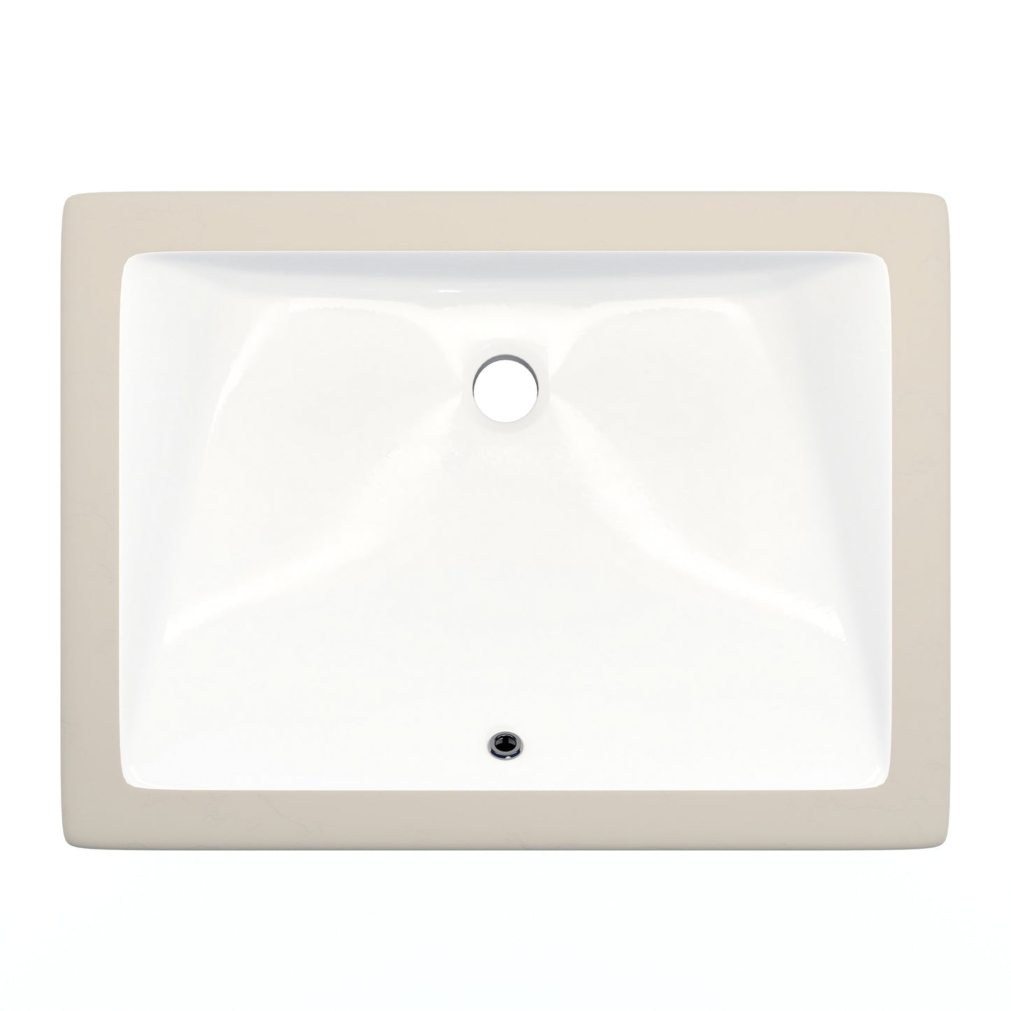 Rectangular Undermount White Porcelain Sink with Overflow, NP-U193906