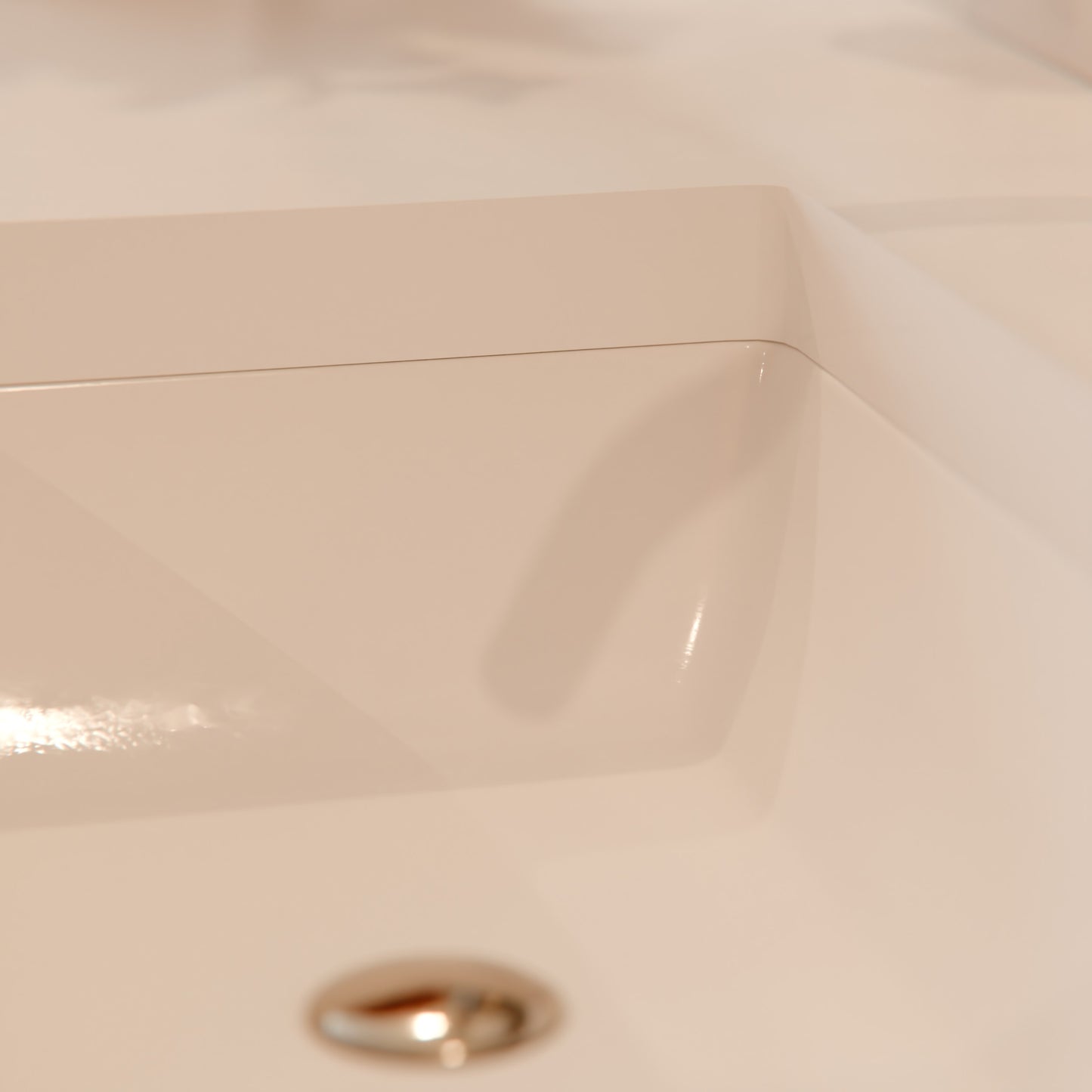 Shallow Rectangular Undermount White Porcelain Sink with Overflow, NP-U193911