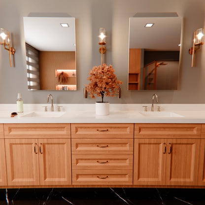 Shallow Rectangular Undermount White Porcelain Sink with Overflow, NP-U193911