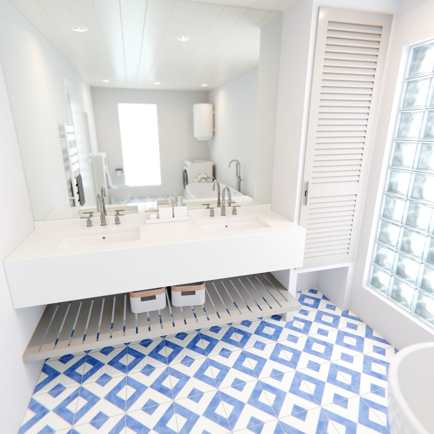 Extra Wide Rectangular Undermount White Porcelain Sink with Overflow, NP-U213907