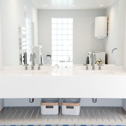 Extra Wide Rectangular Undermount White Porcelain Sink with Overflow, NP-U213907