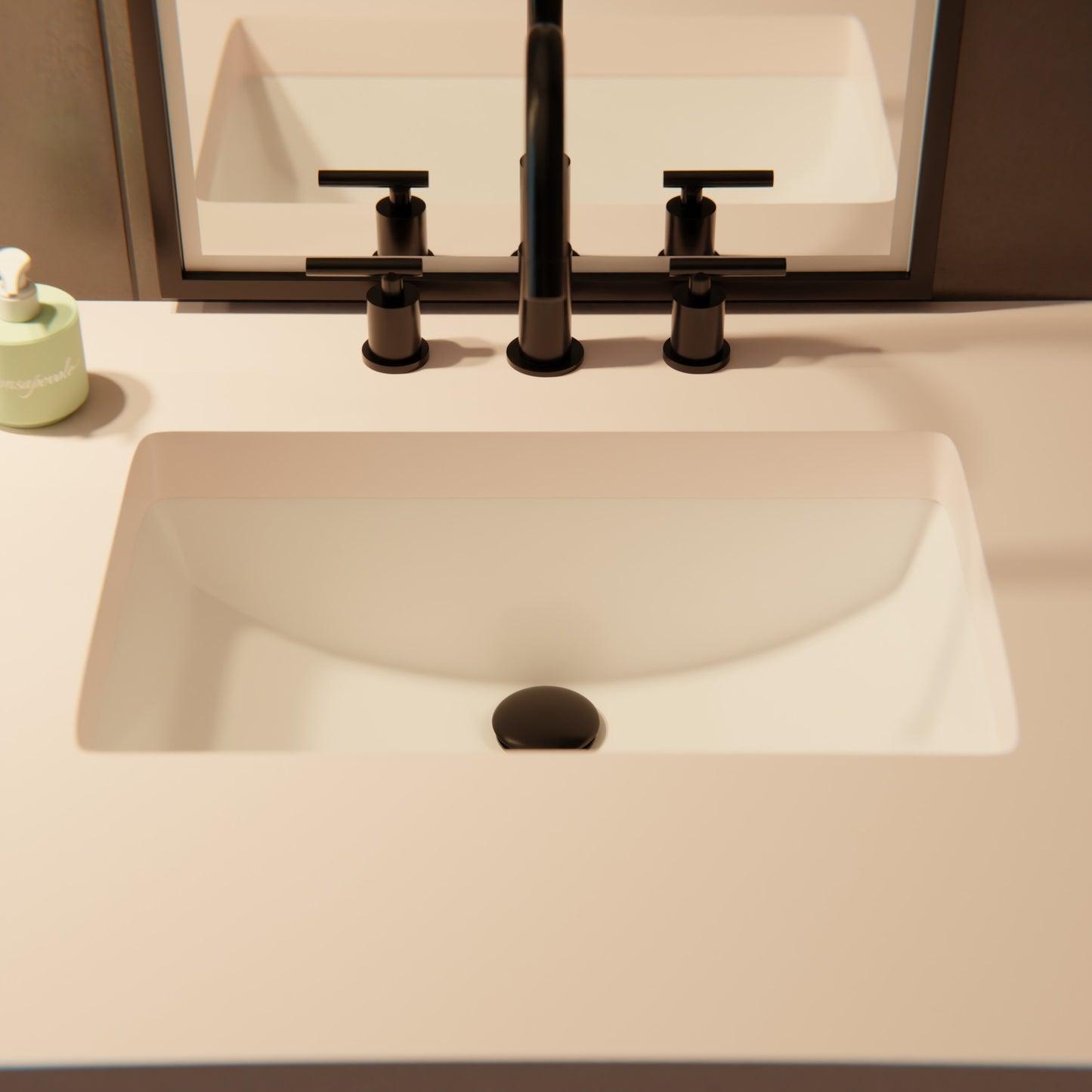 Extra Wide Rectangular Undermount White Porcelain Sink with Overflow, NP-U213907