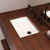 Extra Wide Rectangular Undermount White Porcelain Sink with Overflow, NP-U213907