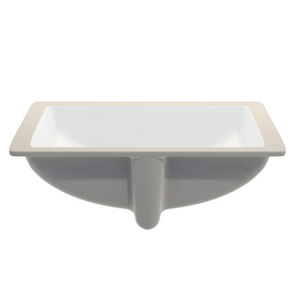 Extra Wide Rectangular Undermount White Porcelain Sink with Overflow, NP-U213907