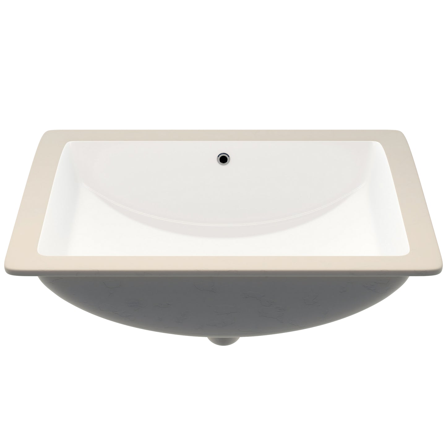 Extra Wide Rectangular Undermount White Porcelain Sink with Overflow, NP-U213907