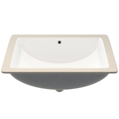 Extra Wide Rectangular Undermount White Porcelain Sink with Overflow, NP-U213907