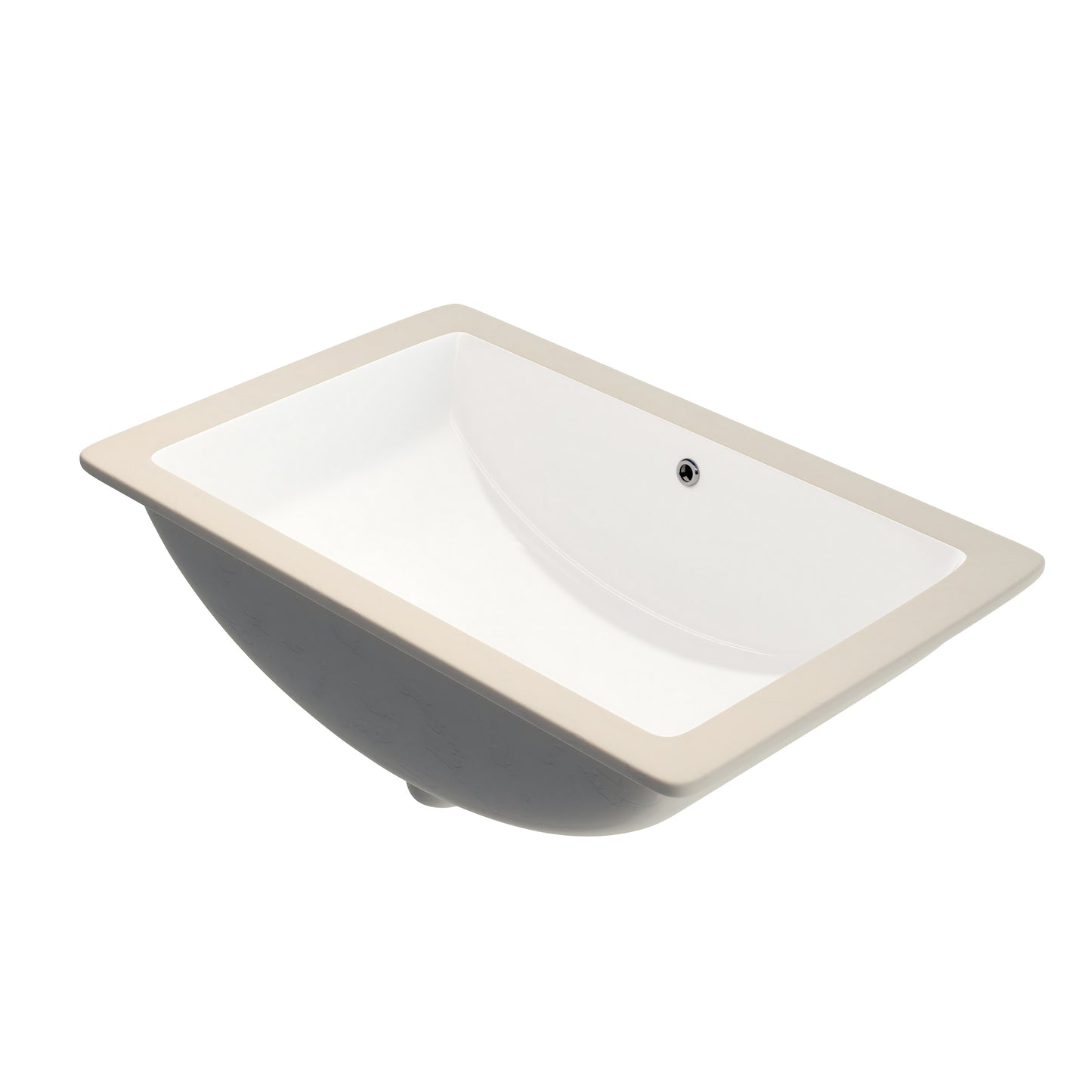 Extra Wide Rectangular Undermount White Porcelain Sink with Overflow, NP-U213907