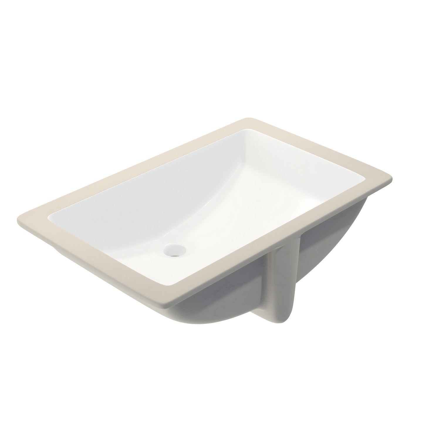 Extra Wide Rectangular Undermount White Porcelain Sink with Overflow, NP-U213907