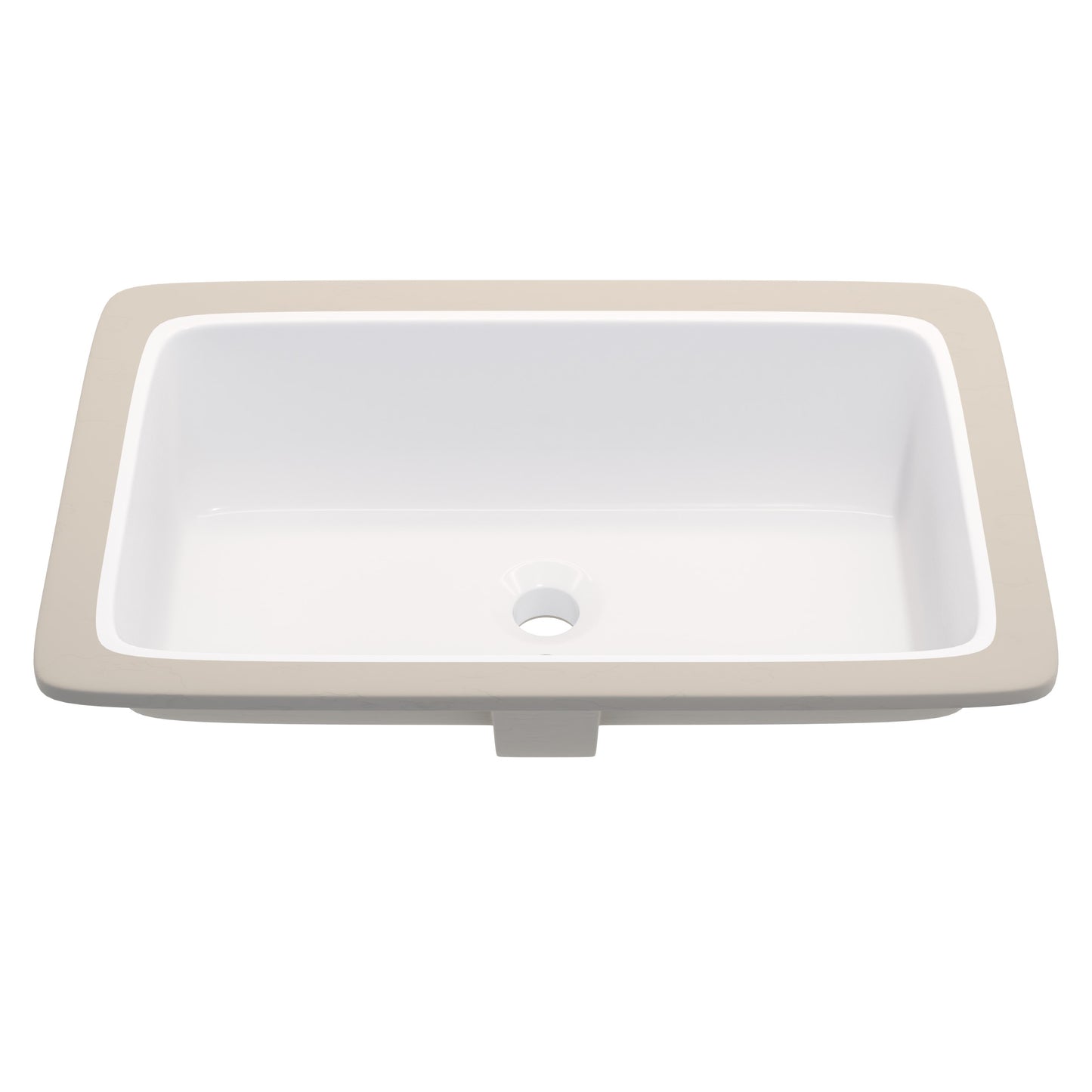 Rectangular Undermount White Porcelain Sink with Overflow, NP-U233921